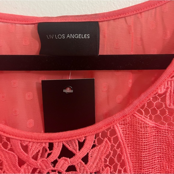 Coral Lace Ruffle Blouse - Picture 4 of 7